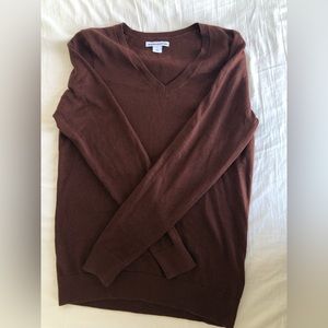Brown V Neck lightweight Sweater